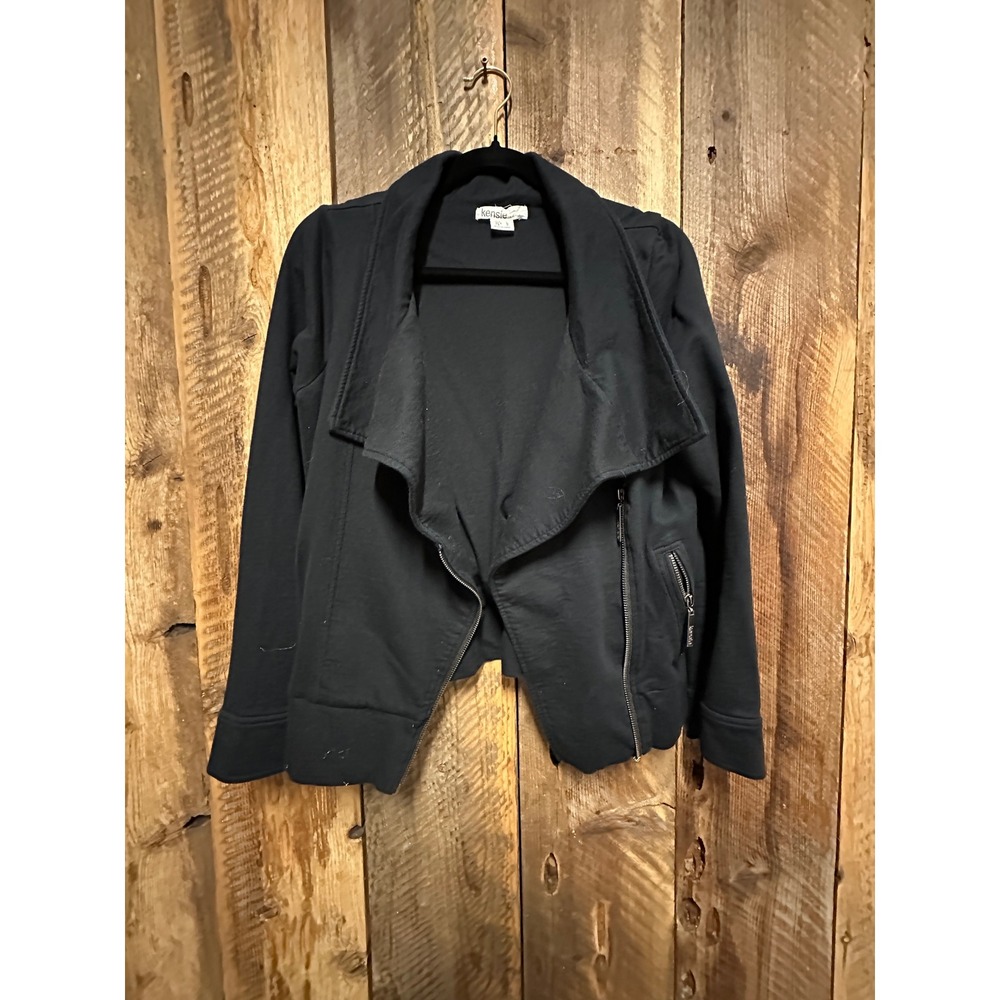 Asymmetrical‎ Zip Jacket Womens L Minimalist Urban Soft Tailored Capsule Grunge